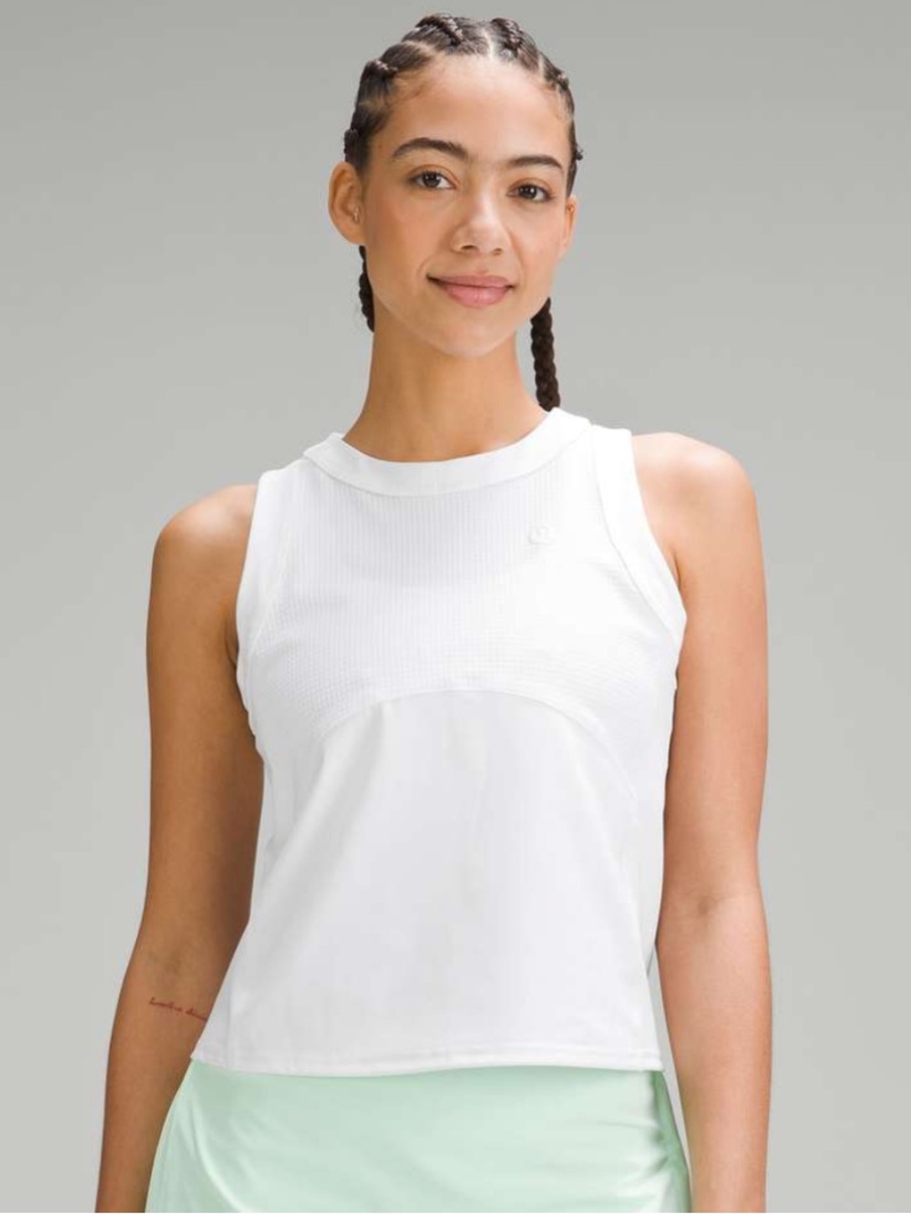 New Lululemon Grid-Texture Tennis Tank Top - White Pickleball Sporty